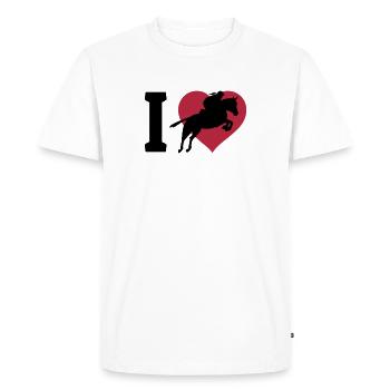 I love showjumping - T-shirt Premium bio Homme - blanc - Devant - Nico (187cm)