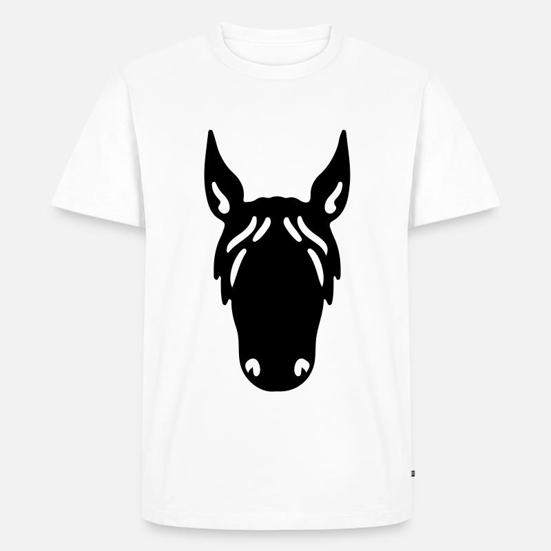 Pferd Pferdekopf Reiter Reitsport - Männer Premium Bio T-Shirt - Weiß