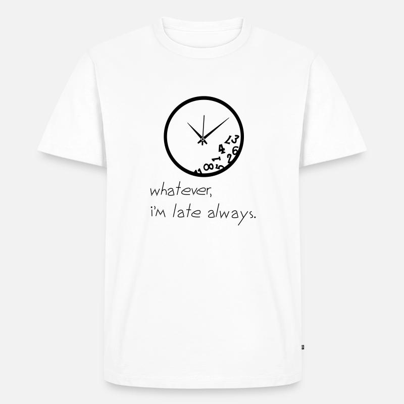 Late Clock - Männer Premium Bio T-Shirt - Weiß