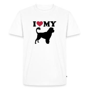 Portuguese Water Dog - Men's Premium Organic T-Shirt - white - Front - Nico (187cm)