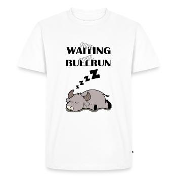 Bull waiting for the bullrun - T-shirt Premium bio Homme - blanc - Devant - Nico (187cm)