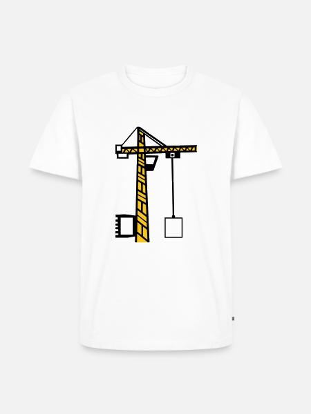 Construction crane crane Hebekran construction - Men's Premium Organic T-Shirt - white