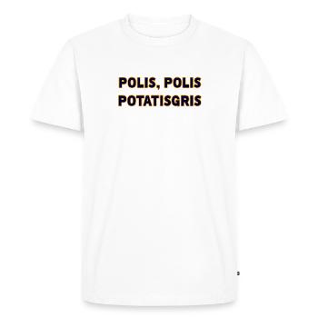 Police Police Boule de Patate Typographie - T-shirt Premium bio Homme - blanc - Devant - Nico (187cm)