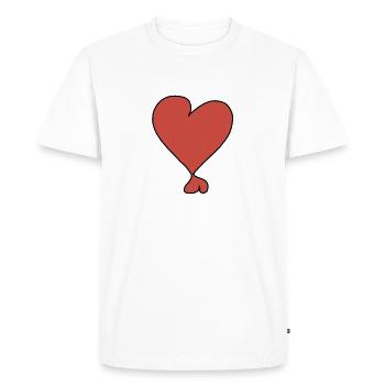 Deux coeurs coeur rouge coeur - T-shirt Premium bio Homme - blanc - Devant - Nico (187cm)