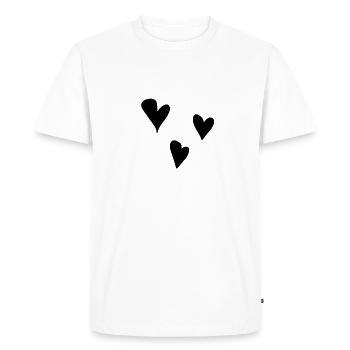 three hearts heart symbol love - Men's Premium Organic T-Shirt - white - Front - Nico (187cm)