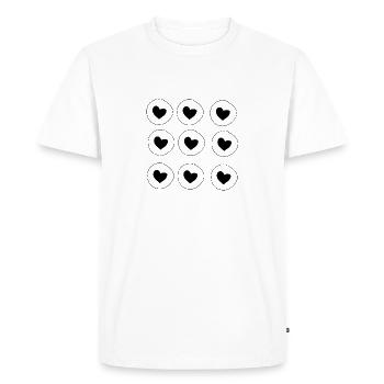 Heart Circle Hearts Shape Love Pattern - Men's Premium Organic T-Shirt - white - Front - Nico (187cm)
