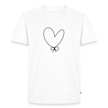 Icône de noeud de coeur - T-shirt Premium bio Homme - blanc - Devant - Nico (187cm)