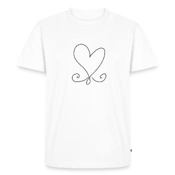 Symbol Heart Pattern - Men's Premium Organic T-Shirt - white - Front - Nico (187cm)