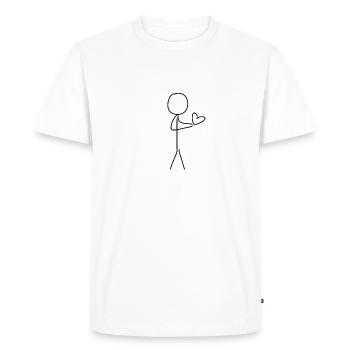 Symbole humain Amour Donner Coeur - T-shirt Premium bio Homme - blanc - Devant - Nico (187cm)