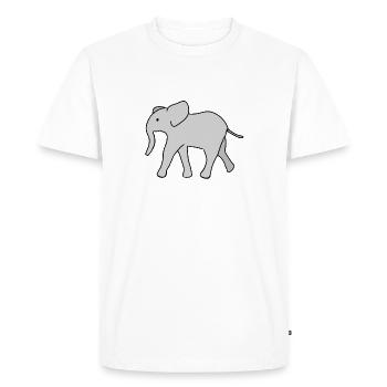 Éléphant Symbole Animal Animaux Gris - T-shirt Premium bio Homme - blanc - Devant - Nico (187cm)