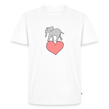 éléphant symbole animaux animaux coeur - T-shirt Premium bio Homme - blanc - Devant - Nico (187cm)