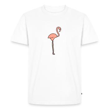 Flamant rose Animal symbole rose - T-shirt Premium bio Homme - blanc - Devant - Nico (187cm)