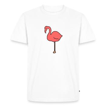 Flamingo Animal Symbol Pink Pink - Men's Premium Organic T-Shirt - white - Front - Nico (187cm)
