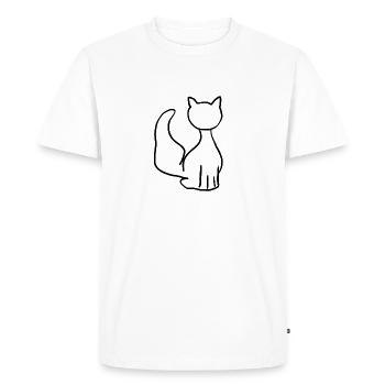 Cat Animal Icon - Men's Premium Organic T-Shirt - white - Front - Nico (187cm)
