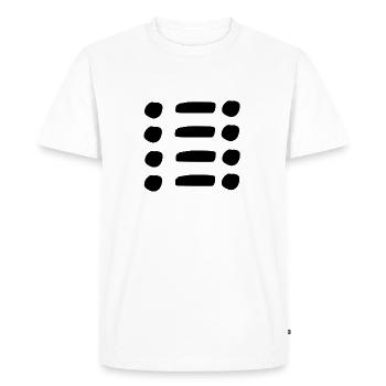 Ligne, points, point, forme, symbole - T-shirt Premium bio Homme - blanc - Devant - Nico (187cm)