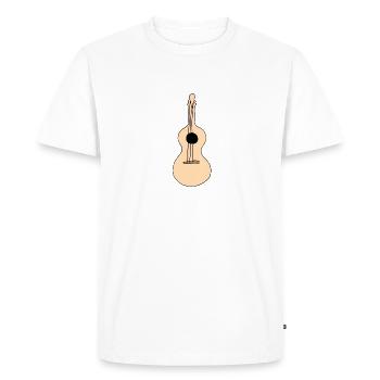 guitar icon listening to music brown - Men's Premium Organic T-Shirt - white - Front - Nico (187cm)