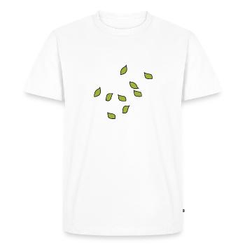 feuilles vertes motif feuille plantes nature - T-shirt Premium bio Homme - blanc - Devant - Nico (187cm)