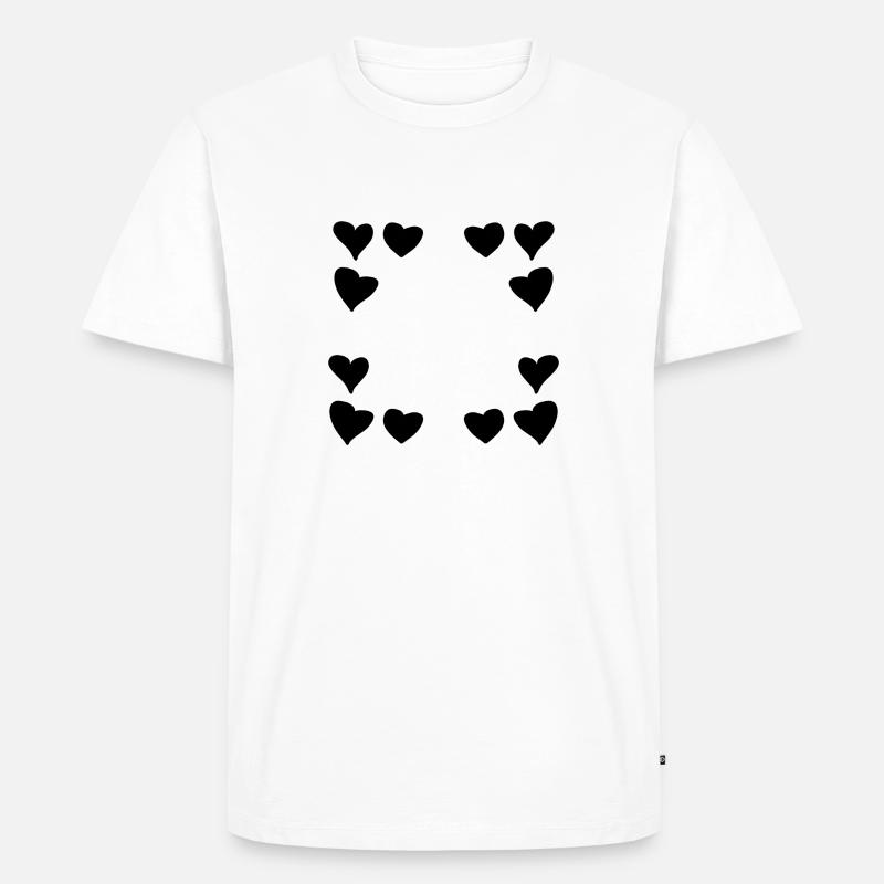 Hearts Pattern Frame Square Heart - Men's Premium Organic T-Shirt - white