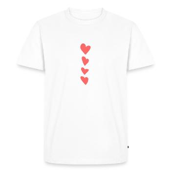 Four Hearts Heart Symbol Love Shape Red - Men's Premium Organic T-Shirt - white - Front - Nico (187cm)