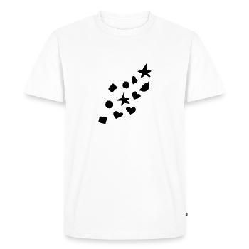 Shapes Symbols Heart Star Circle Square Shape - Men's Premium Organic T-Shirt - white - Front - Nico (187cm)