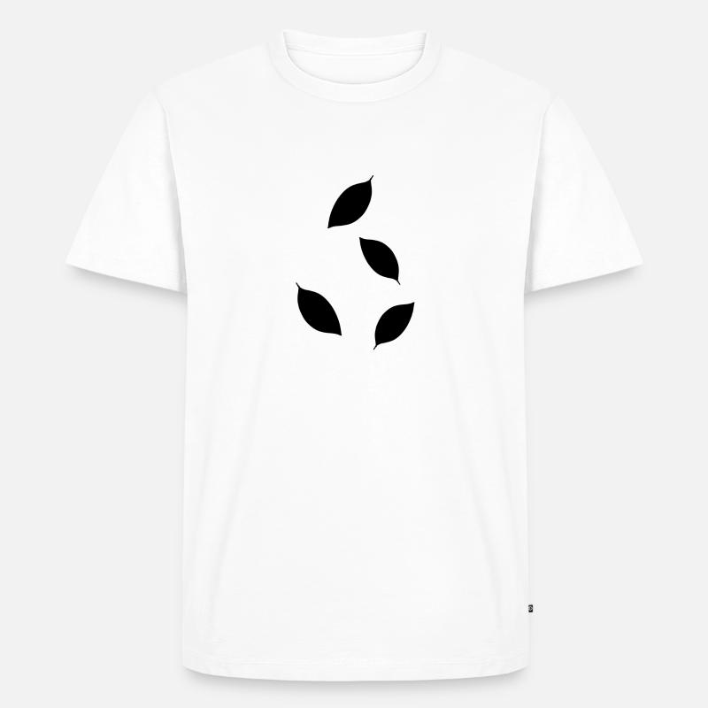 Four Leaves Leaf Icon Pattern - Men's Premium Organic T-Shirt - white