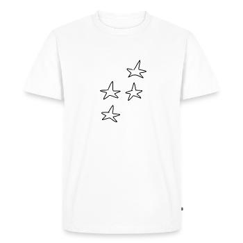 Modèle de forme de symbole à quatre étoiles - T-shirt Premium bio Homme - blanc - Devant - Nico (187cm)