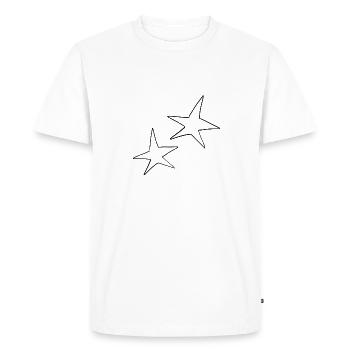 Symbole d’étoile Forme Deux étoiles - T-shirt Premium bio Homme - blanc - Devant - Nico (187cm)