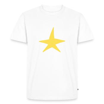 Symbole Étoile Forme Nuit Jaune - T-shirt Premium bio Homme - blanc - Devant - Nico (187cm)