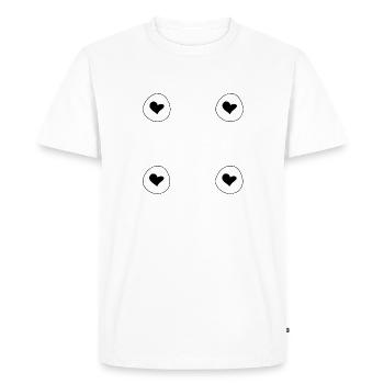 Heart Four Hearts Shape Circle Symbol Frame - Men's Premium Organic T-Shirt - white - Front - Nico (187cm)
