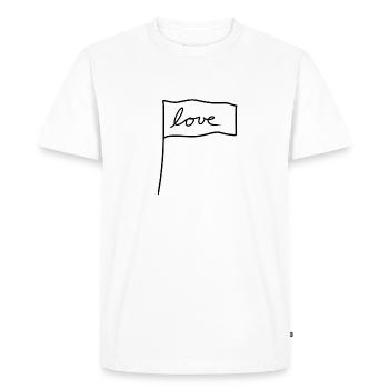 Drapeau Symbole Forme Amour - T-shirt Premium bio Homme - blanc - Devant - Nico (187cm)