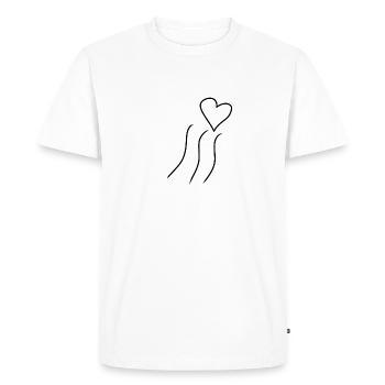 Lines Line Heart Shape Love - Men's Premium Organic T-Shirt - white - Front - Nico (187cm)