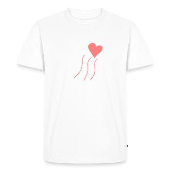 Lignes Ligne Coeur Forme Amour Rose Symbole - T-shirt Premium bio Homme - blanc - Devant - Nico (187cm)