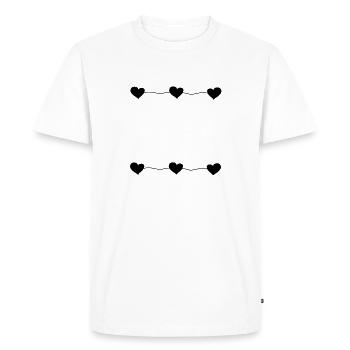 Six Hearts Line Heart Love - Men's Premium Organic T-Shirt - white - Front - Nico (187cm)