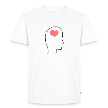 Profil de tête Personnes Côté Cœur - T-shirt Premium bio Homme - blanc - Devant - Nico (187cm)