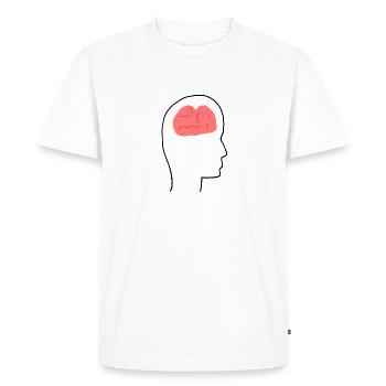 Profil de la tête Personnes Côté Cerveau Forme - T-shirt Premium bio Homme - blanc - Devant - Nico (187cm)
