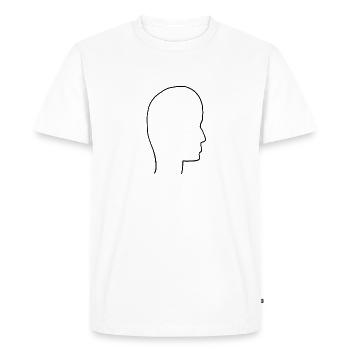 Profil de la tête côté des personnes - T-shirt Premium bio Homme - blanc - Devant - Nico (187cm)