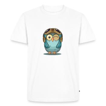Aviateur - T-shirt Premium bio Homme - blanc - Devant - Nico (187cm)