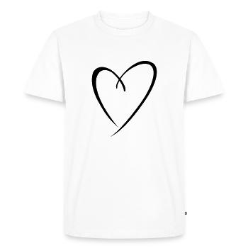 Calligraphie Dessin de cœur - T-shirt Premium bio Homme - blanc - Devant - Nico (187cm)