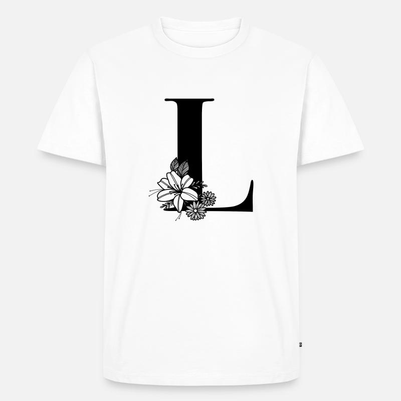 Buchstabe L - Männer Premium Bio T-Shirt - Weiß