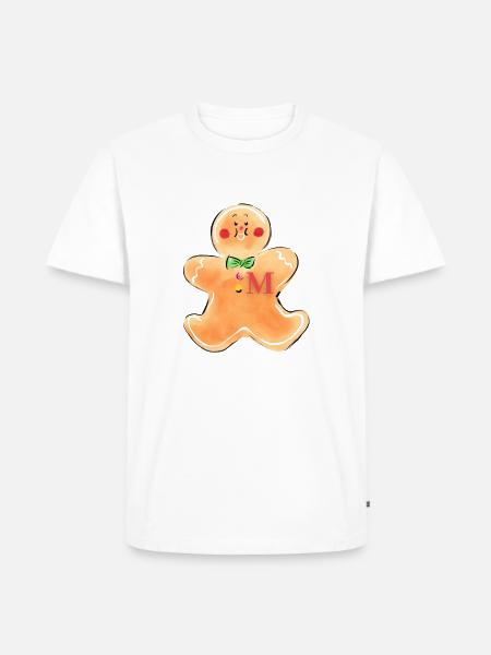 Lebkuchenmann "M" - Männer Premium Bio T-Shirt - Weiß