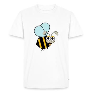 Cartoon Flying Bee - Men's Premium Organic T-Shirt - white - Front - Nico (187cm)