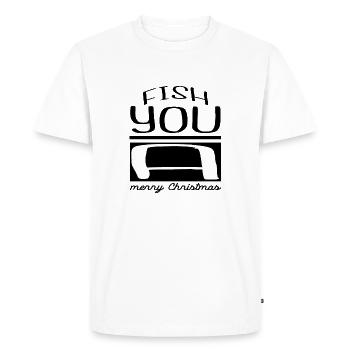 Bébé Drôle de dictons Aventure Tshirt Dinosaure Poisson - T-shirt Premium bio Homme - blanc - Devant - Nico (187cm)