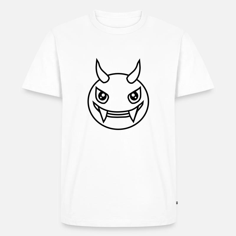 Monster Design Devil Face - T-shirt Premium bio Homme - blanc