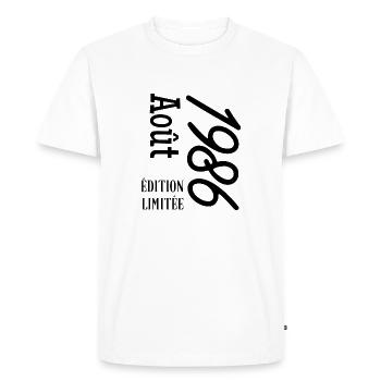 édition limitée aout 1986 - T-shirt Premium bio Homme - blanc - Devant - Nico (187cm)