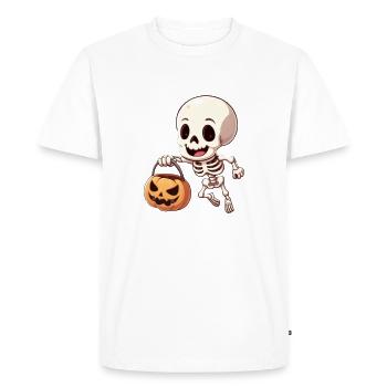 halloween squelette heureux - T-shirt Premium bio Homme - blanc - Devant - Nico (187cm)