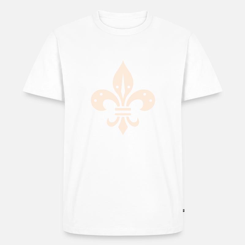 Fleur de lis Design - Männer Premium Bio T-Shirt - Weiß