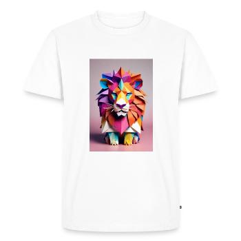 Origami Lion - Men's Premium Organic T-Shirt - white - Front - Nico (187cm)