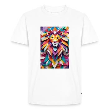 Lion - Golden Monarch of the Meadow - Men's Premium Organic T-Shirt - white - Front - Nico (187cm)