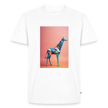Girafe en origami - T-shirt Premium bio Homme - blanc - Devant - Nico (187cm)