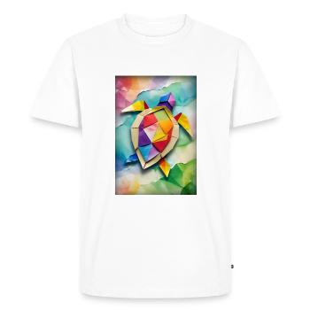 Bébé tortue en origami - T-shirt Premium bio Homme - blanc - Devant - Nico (187cm)